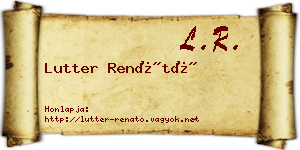 Lutter Renátó névjegykártya
