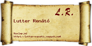Lutter Renátó névjegykártya